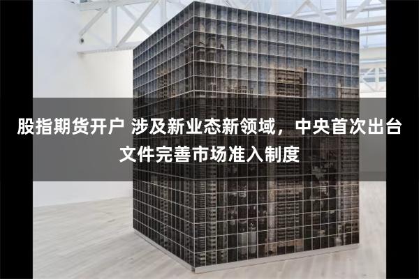 股指期货开户 涉及新业态新领域，中央首次出台文件完善市场准入制度